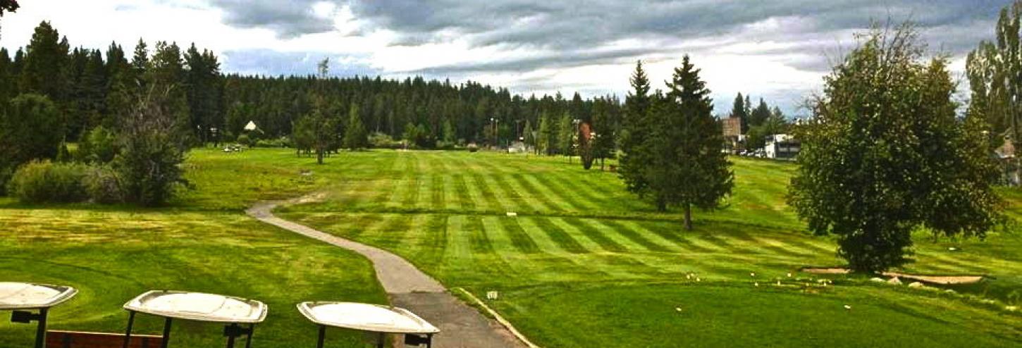 golf course with cart